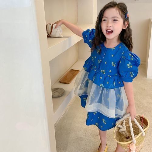 Casual Sweet Round Neck Color Contrast Female Girls' Clothing