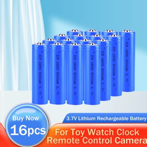 Lithium Rechargeable Battery For Flashlight Powerful Torch- 16 Pieces - 3.7v 5800mAh