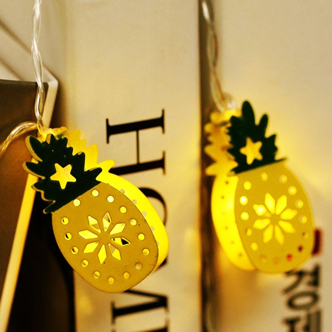 3m Iron Double-sided Pineapple USB Plug Romantic LED String Holiday Light, 20 LEDs Teenage Style Warm Fairy Decorative Lamp For Christmas, Wedding, Bedroom (Warm White)