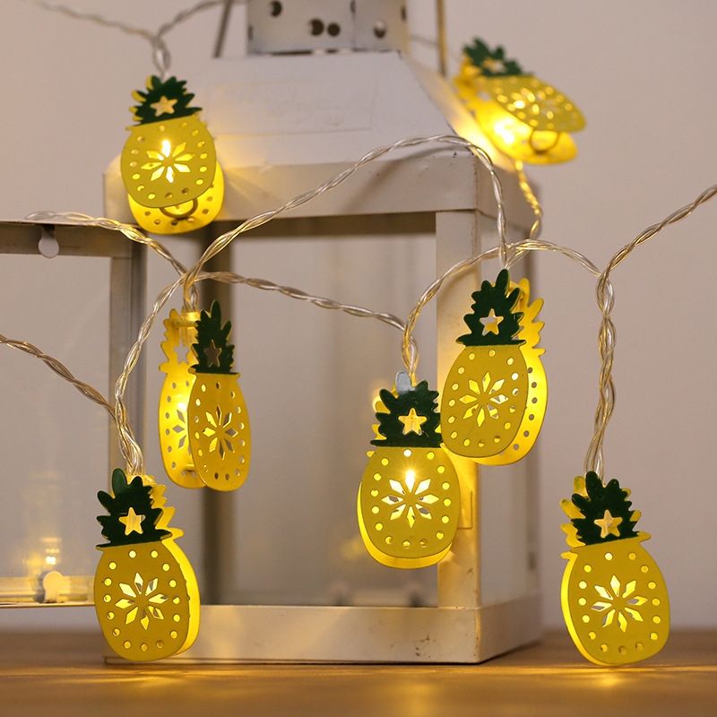 3m Iron Double-sided Pineapple USB Plug Romantic LED String Holiday Light, 20 LEDs Teenage Style Warm Fairy Decorative Lamp For Christmas, Wedding, Bedroom (Warm White)