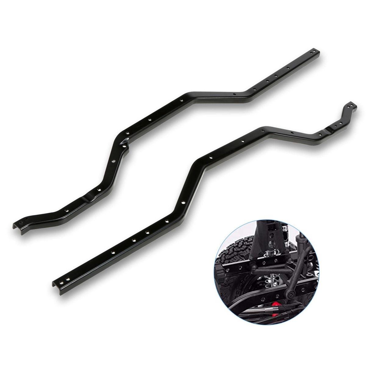 2pcs Chassis Frame Rails Steel Left & Right Frame Chassis Replacement for Traxxas Trx4 448mm RC Upgrades Accessories