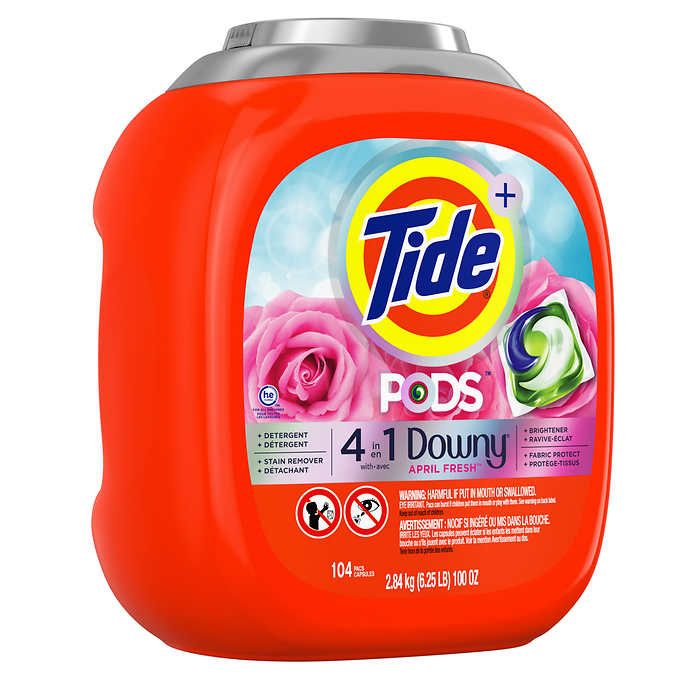 PODS With Downy, Liquid Laundry Detergent Pacs, 104-count