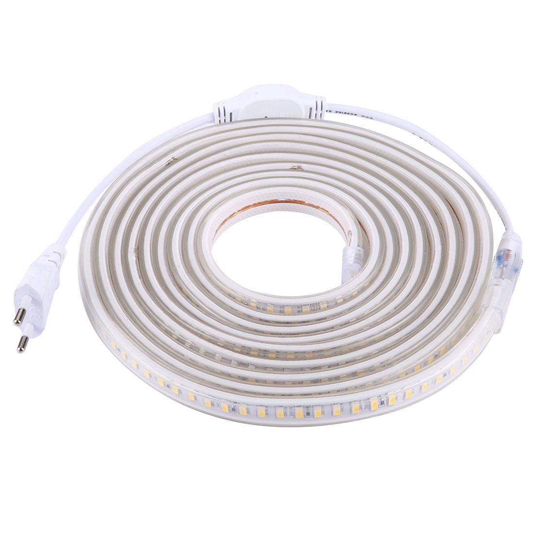 Casing Waterproof LED Light Strip, Length: 5m, Waterproof IP65 SMD 5730 LED Light With Power Plug, 120 LED/m, AC 220V(Warm White)
