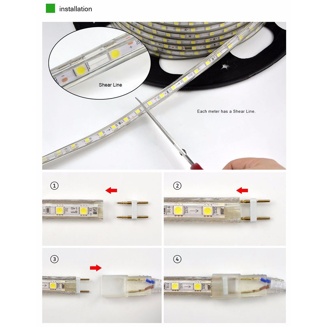 Casing Waterproof LED Light Strip, Length: 5m, Waterproof IP65 SMD 5730 LED Light With Power Plug, 120 LED/m, AC 220V(Warm White)