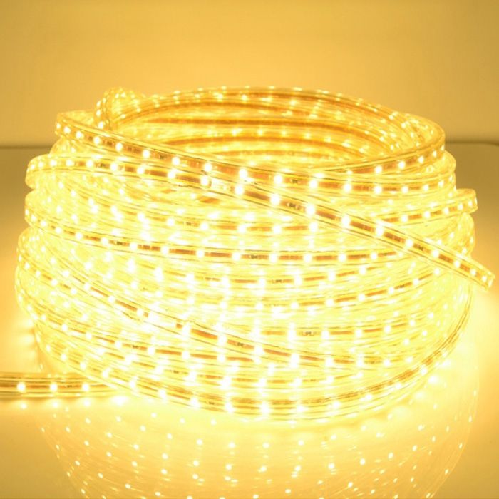 Casing Waterproof LED Light Strip, Length: 5m, Waterproof IP65 SMD 5730 LED Light With Power Plug, 120 LED/m, AC 220V(Warm White)