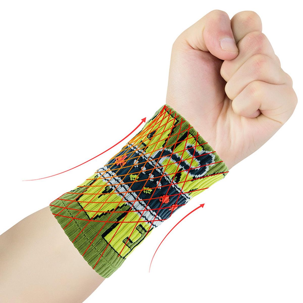 1 Pair Wrist Guards Extensions Pressure Sports Wrist Covers Green