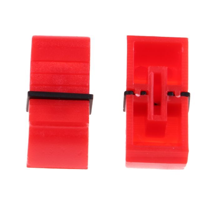 100 Pieces Touch Sensitive Slider Ribbed Mixer Fader Knob Caps 8mm Red