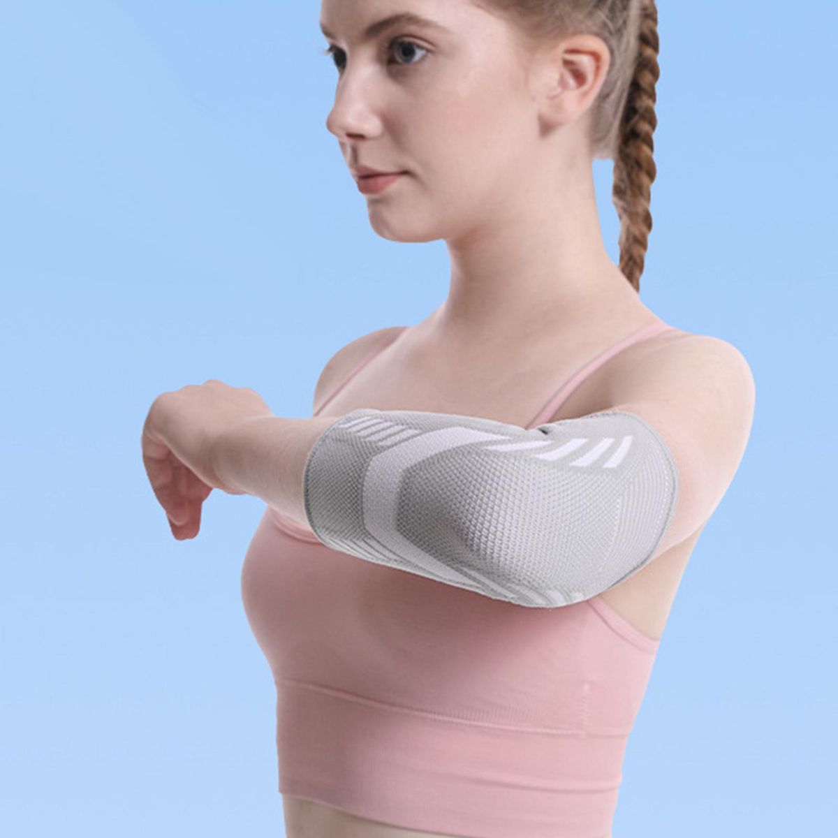 1Pc Extended Wrist Men Women Sports Elbow Arm Grey