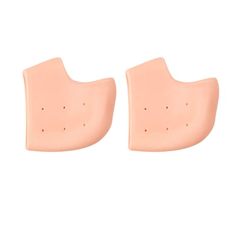 2 Pcs Silicone Feet Care Socks  Heel Thin Socks With Hole Cracked
