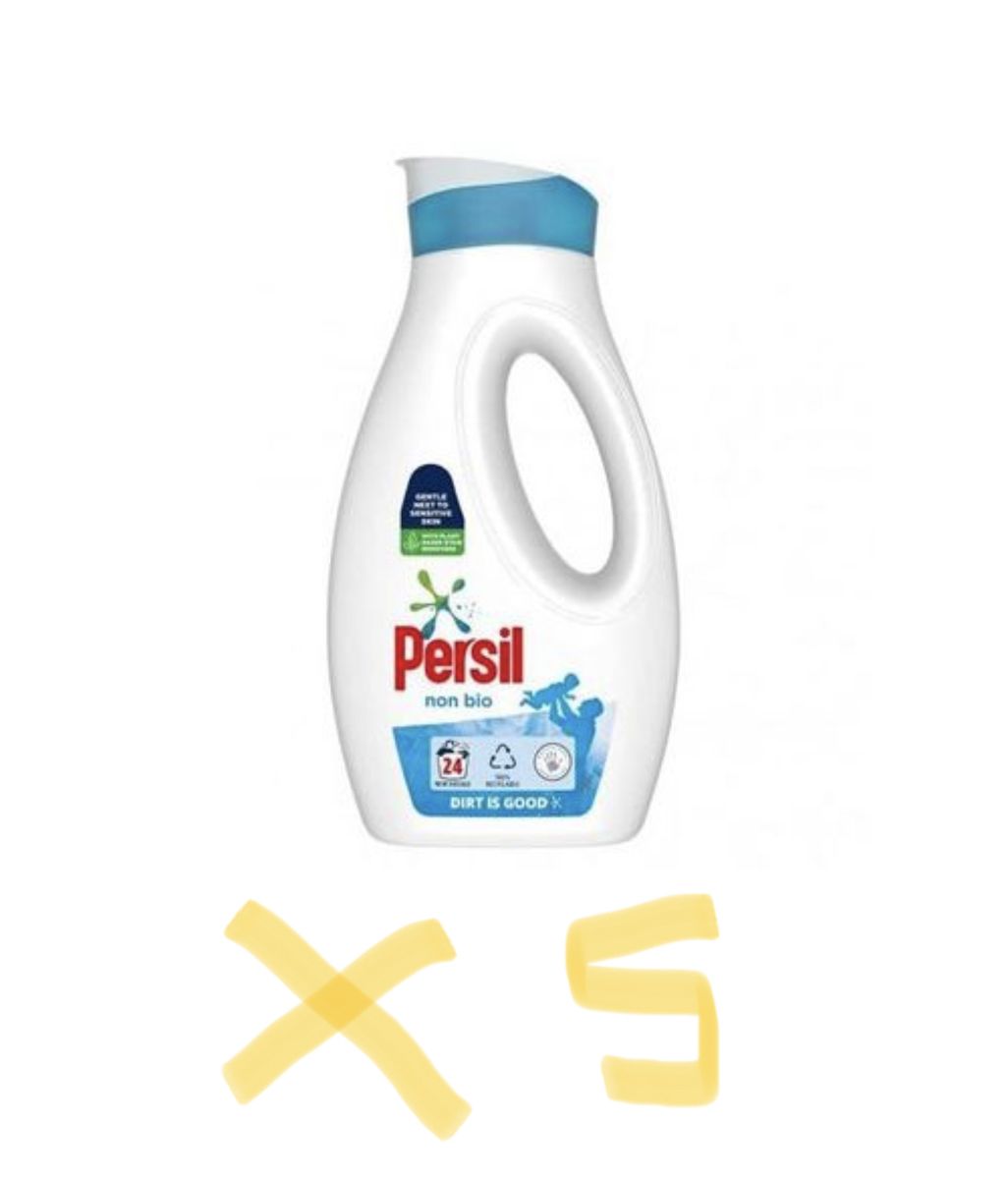 Laundry Liquid Detergent Non Bio - 24Washes X5