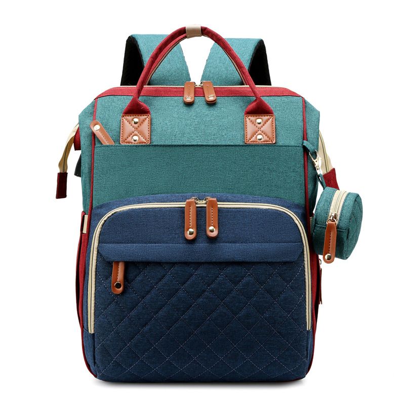 (blue Green)Large Capacity Mommy Bag Multifunction Mommy