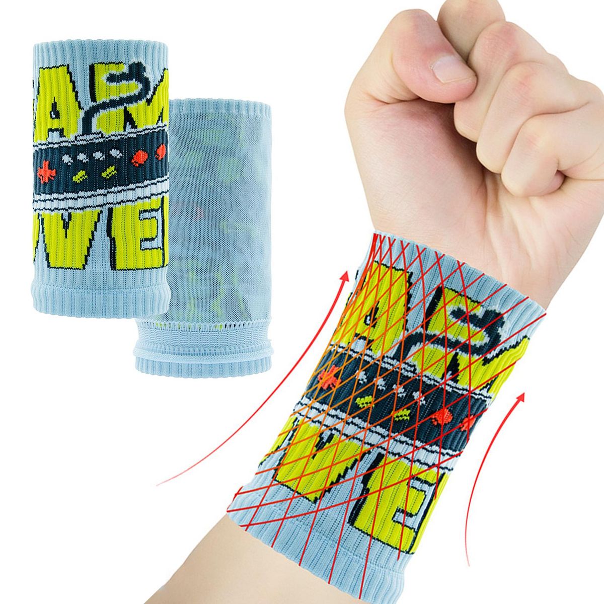 1 Pair Wrist Guards Extensions Pressure Sports Wrist Covers Blue