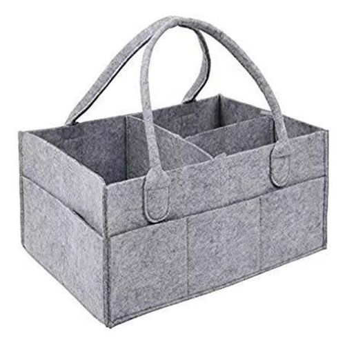 (grey 33x23x18cm)Felt Baby Diaper Storage Handbag