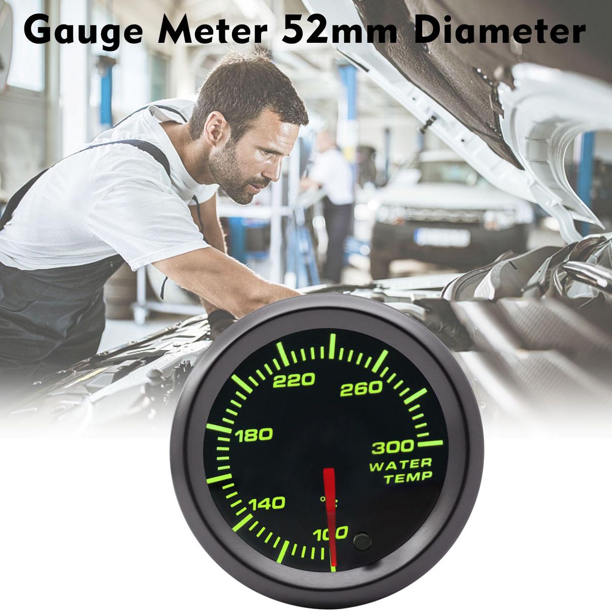 Gauge Meter Kit  52mm Diameter Smoked Lens GlowShift Tinted 7 Color LED Water Coolant   Temperature Temp Gauge Meter - °F