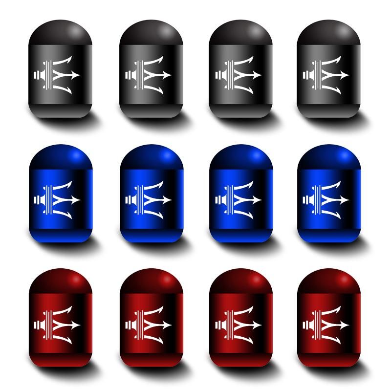 ABS Car Styling Wheel Tire Valve Caps for Maserati Ghibli Granturismo Watch Levante Quattroporte Air Dustproof Cover Accessories