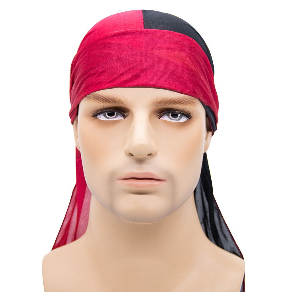 (White  Black(3PCS))3 Pcs Silk Durag For Men Women Satin Doo Rag Beanies For 360 Waves With Extra L