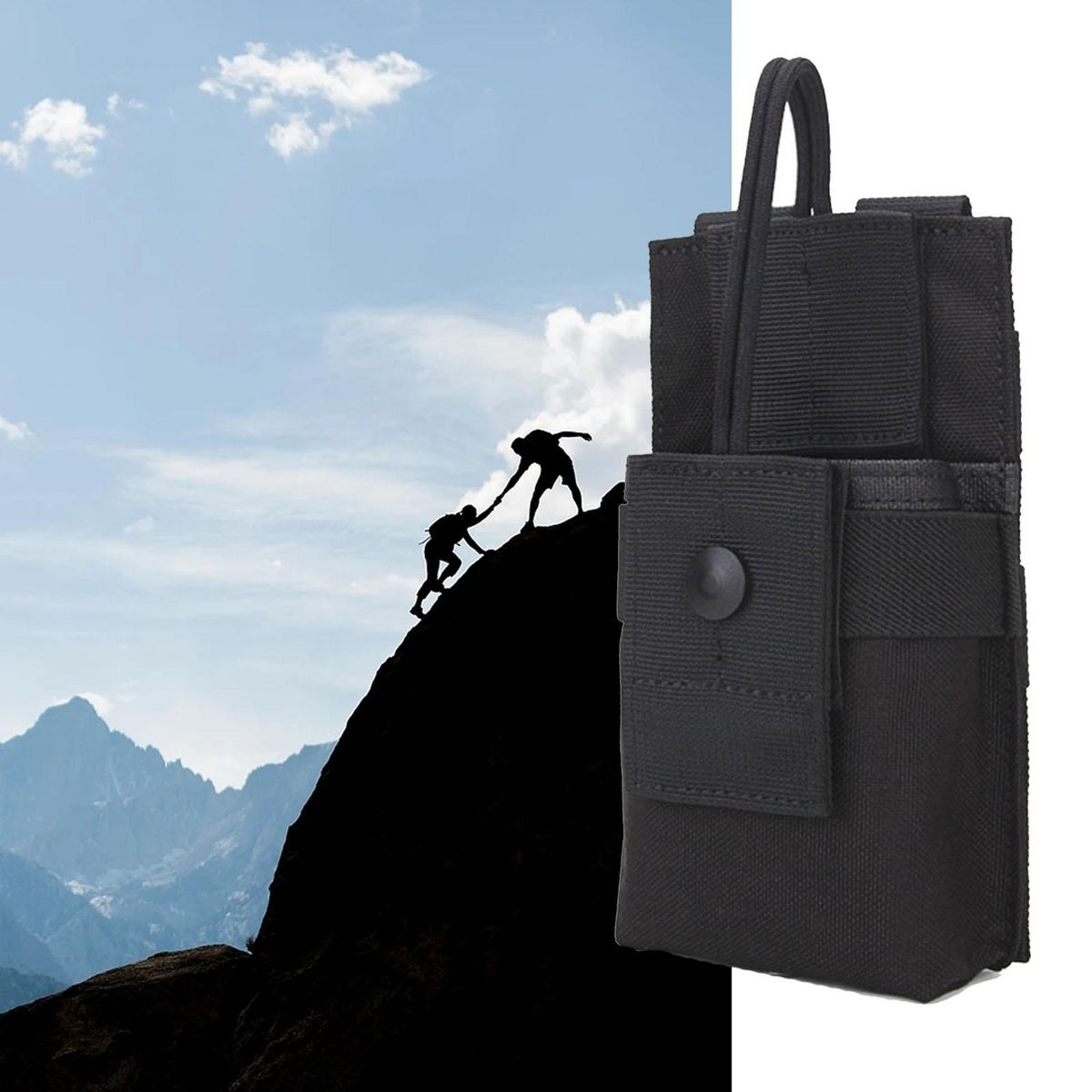 Talkie Holder Bag Outdoor Camping Interphone Carry Bag Black