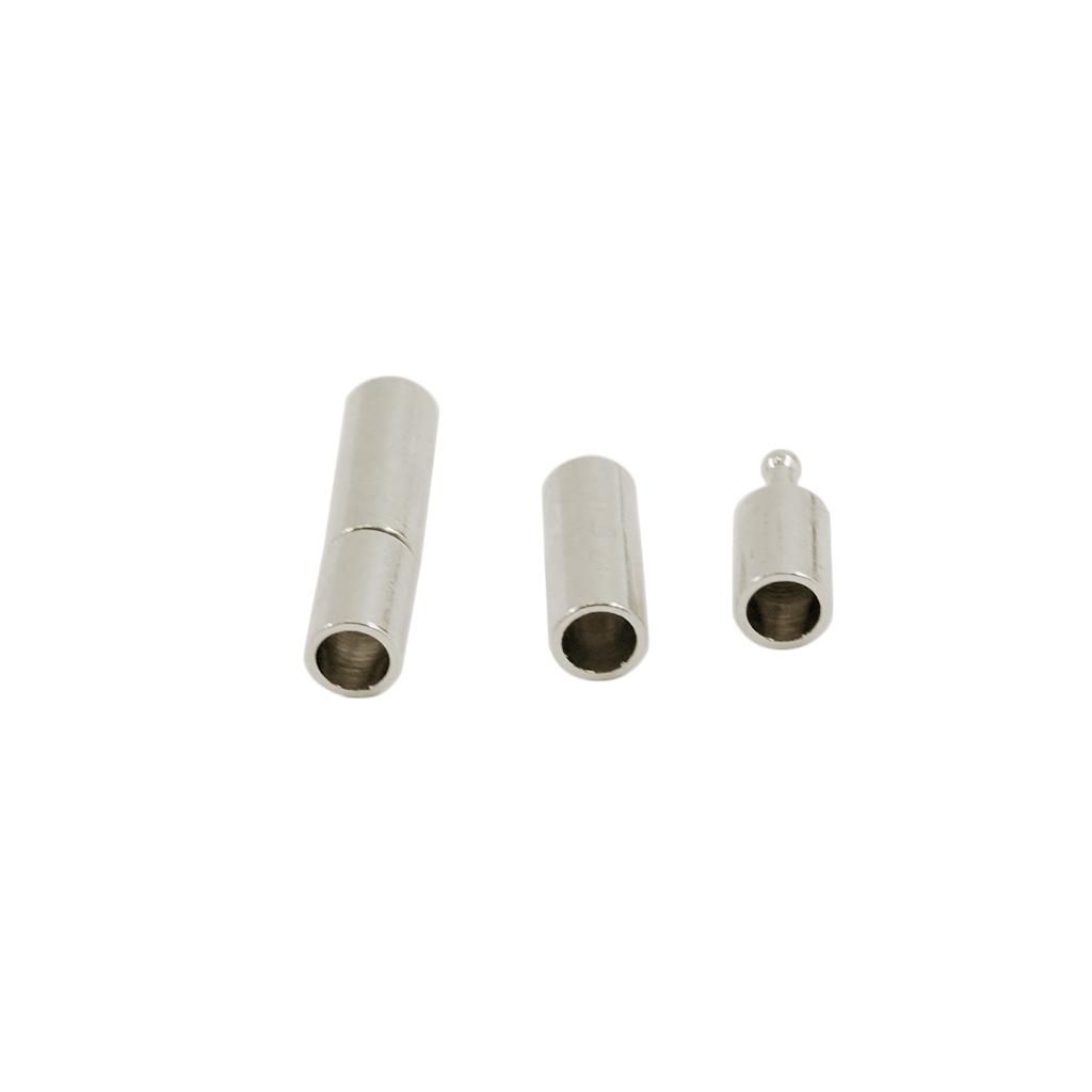 Shiny Magnetic Leather 2pcs 2mm + 20x 3mm Cord End Clasp Integral