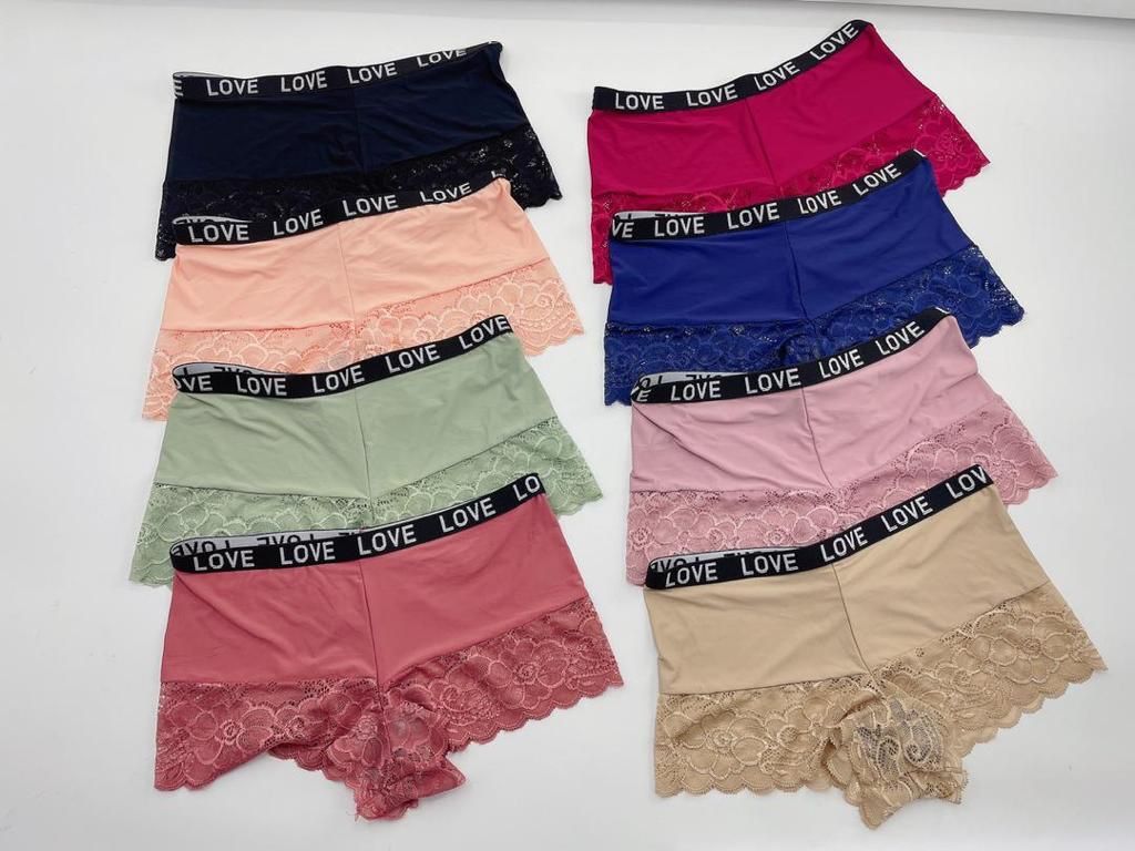 6pcs Ladies Sexy Love Boyshort Panties