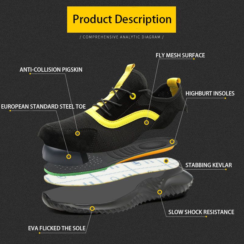 Work Safety Shoes For Men Woman Mesh Steel Toe Boots