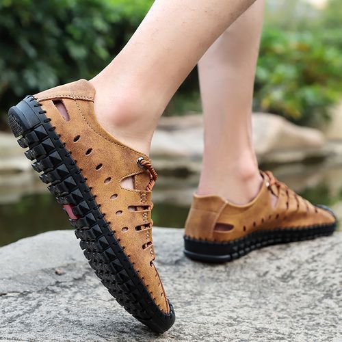 Big Size Mens Outdoor Hiking Water Shoes-Brown