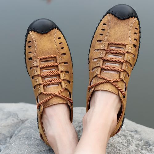 Big Size Mens Outdoor Hiking Water Shoes-Brown