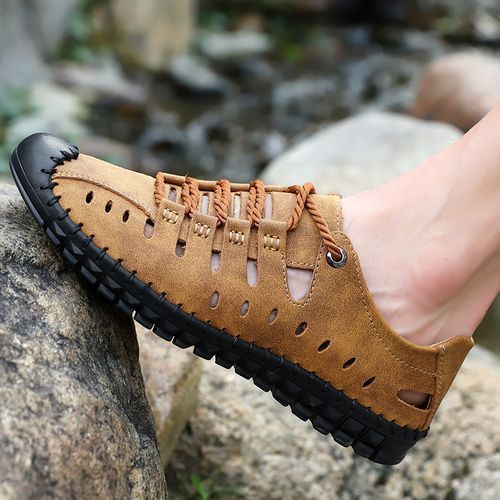 Big Size Mens Outdoor Hiking Water Shoes-Brown