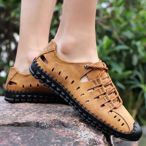 Big Size Mens Outdoor Hiking Water Shoes-Brown