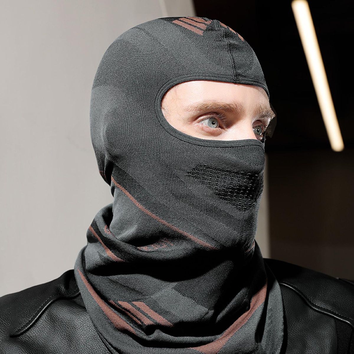 Headgear Neck Gaiter Unisex Thermal Windproof Headgear Neck Gaiter Grey