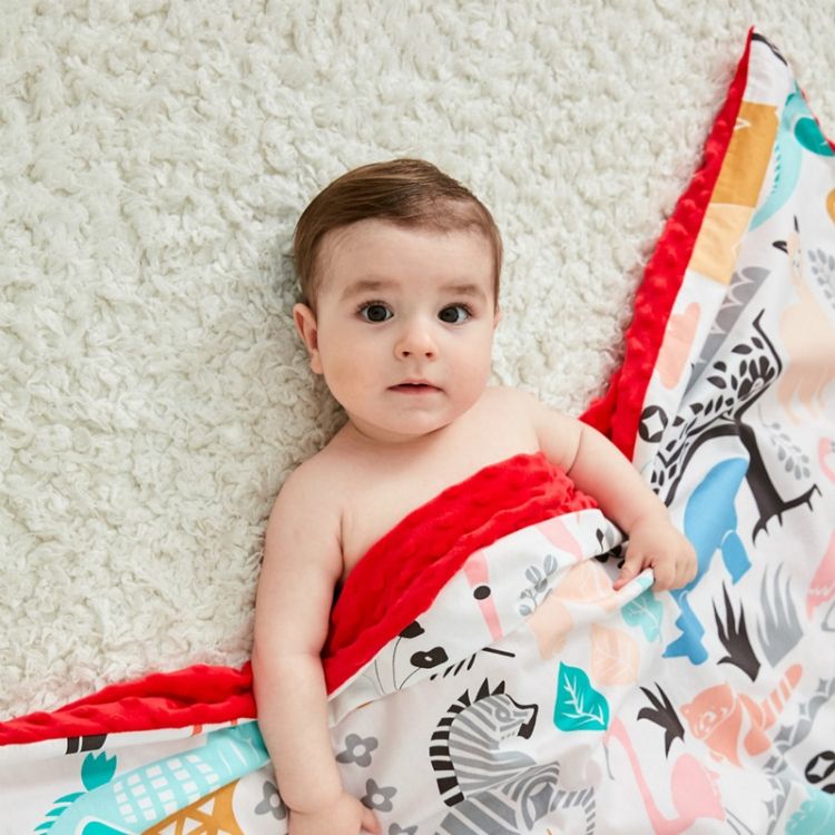 Cotton Cartoon Baby Comforting Quilt Washable Trolley Cover Blanket