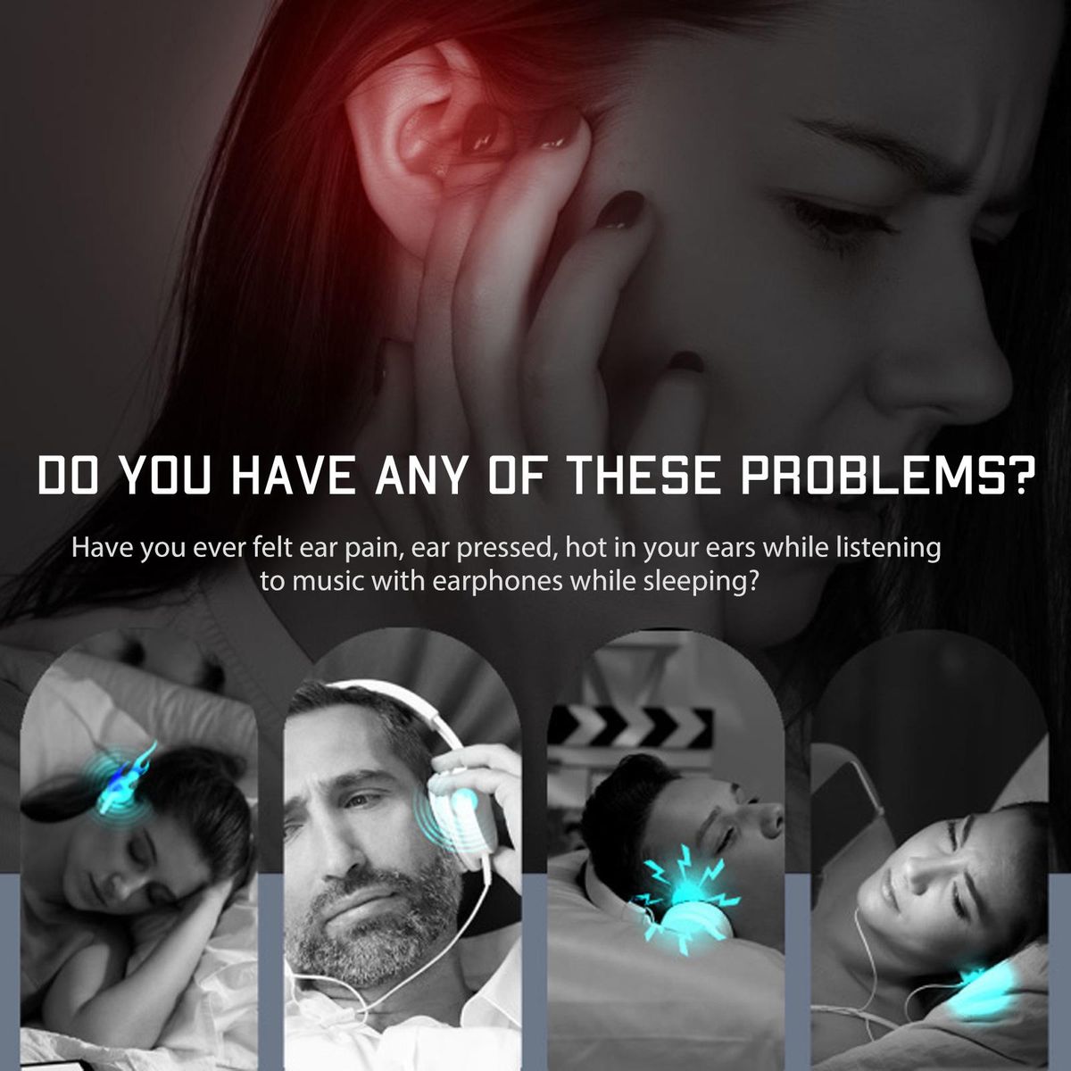 dura MOBI C807 Bone Conduction Speaker Sleeping Pillow Speaker BT5.0 Mini Sound Box with Microphone Timer TF Card Music Playback