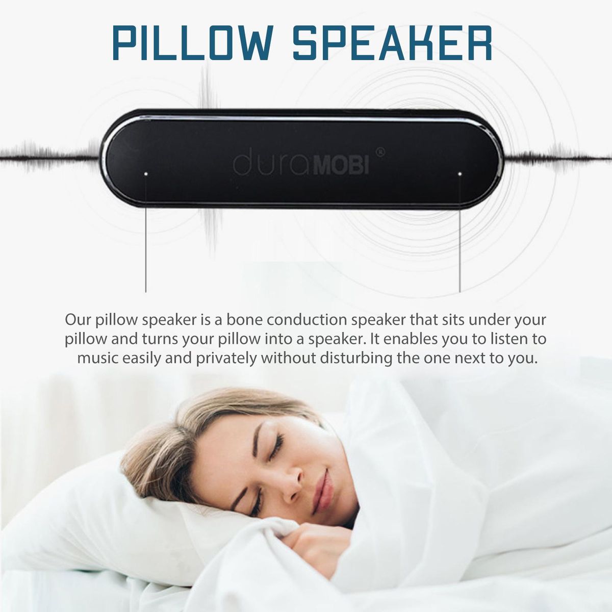 dura MOBI C807 Bone Conduction Speaker Sleeping Pillow Speaker BT5.0 Mini Sound Box with Microphone Timer TF Card Music Playback