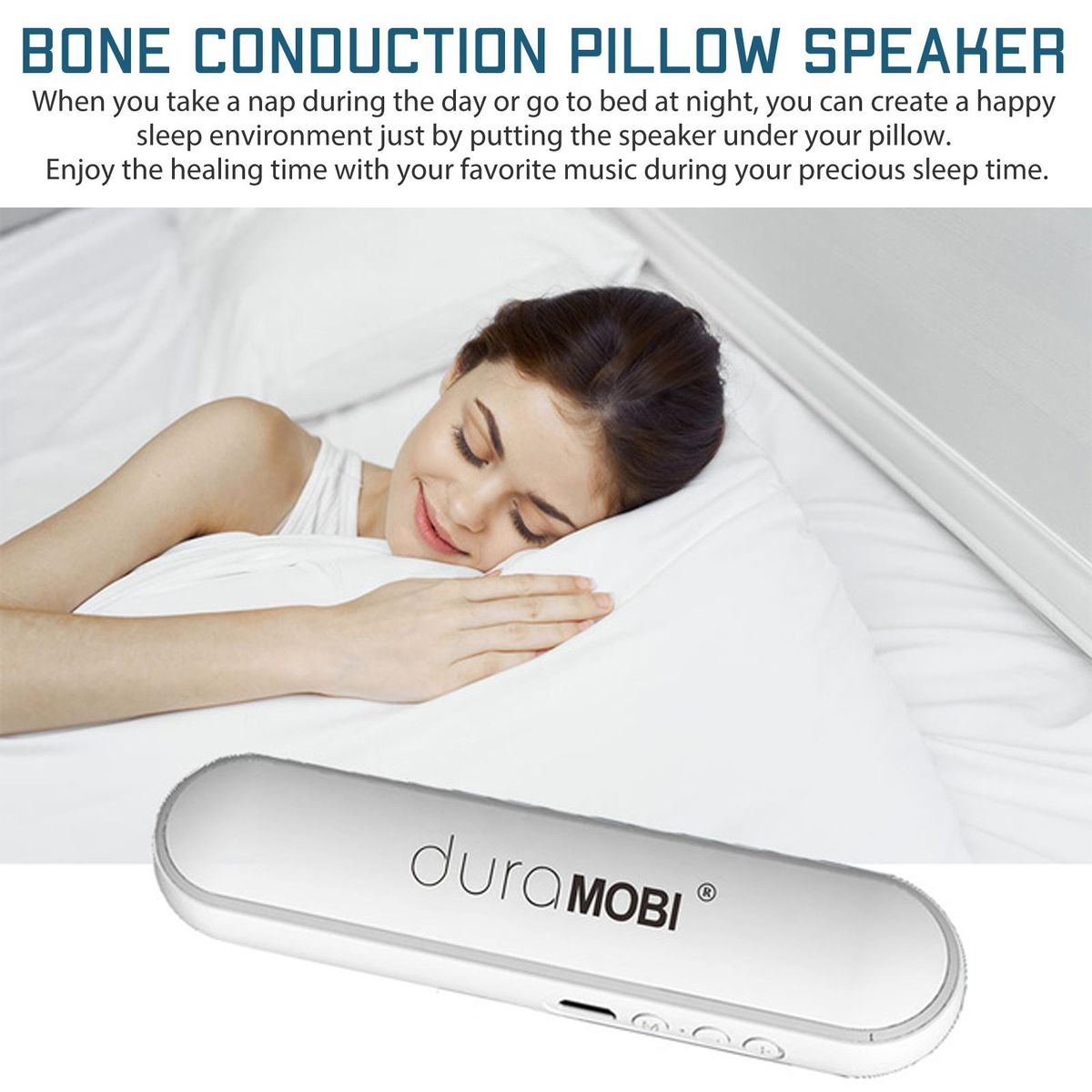 dura MOBI C807 Bone Conduction Speaker Sleeping Pillow Speaker BT5.0 Mini Sound Box with Microphone Timer TF Card Music Playback