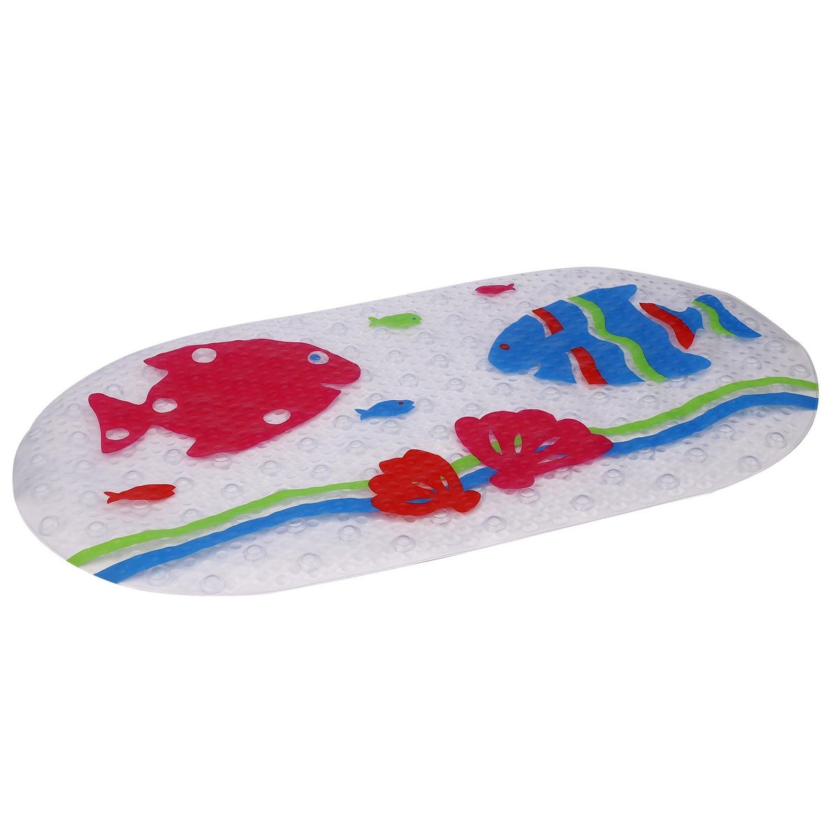 Baby Bathtub Bath Mat Non Slip for Tub Kids Anti Bacterial,Phthalate Free,Latex and Machine Washable Cartoon Pattern Mats Materials,(Baby 27x15 Inch, Fish)