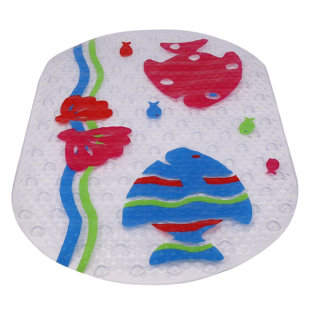 Baby Bathtub Bath Mat Non Slip for Tub Kids Anti Bacterial,Phthalate Free,Latex and Machine Washable Cartoon Pattern Mats Materials,(Baby 27x15 Inch, Fish)
