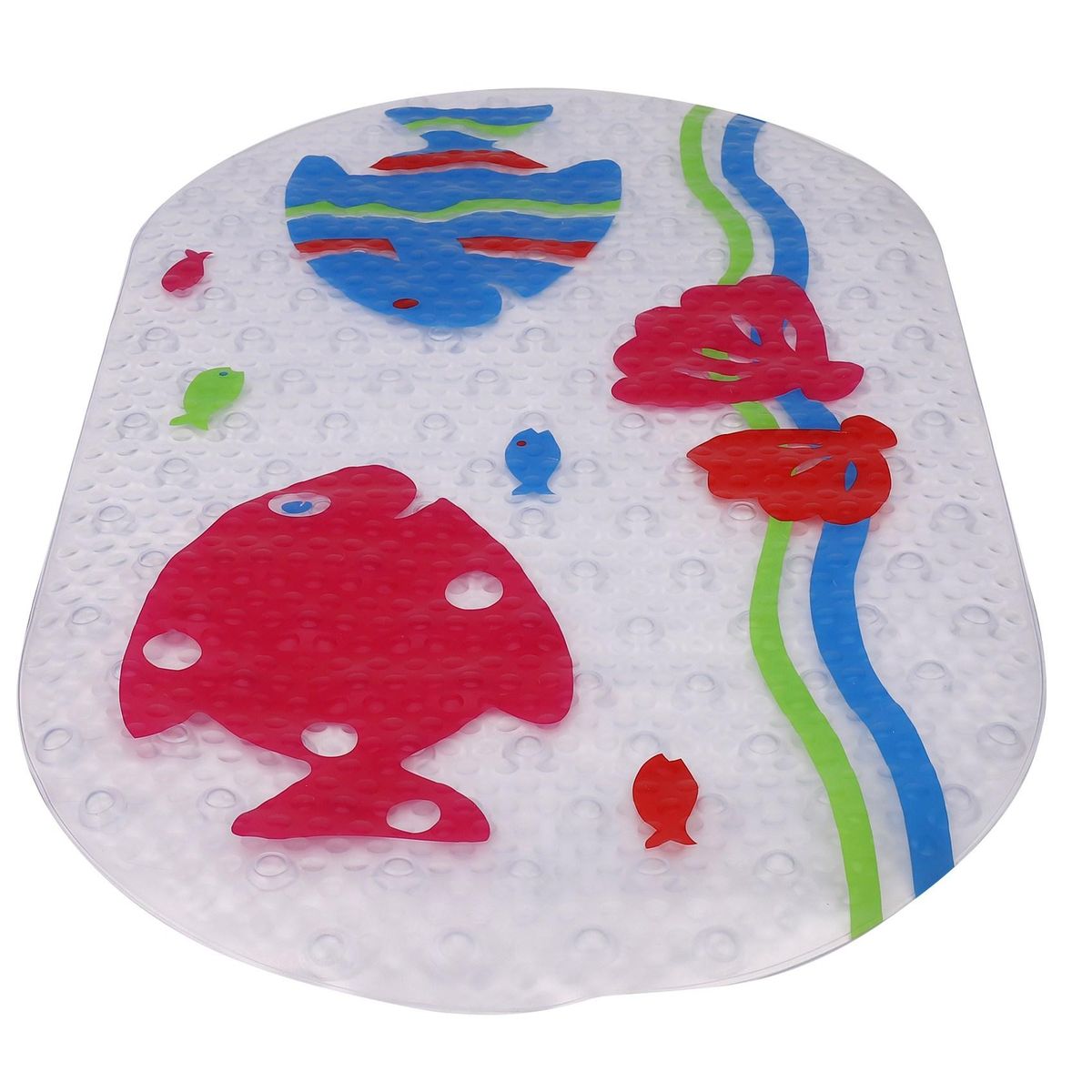 Baby Bathtub Bath Mat Non Slip for Tub Kids Anti Bacterial,Phthalate Free,Latex and Machine Washable Cartoon Pattern Mats Materials,(Baby 27x15 Inch, Fish)
