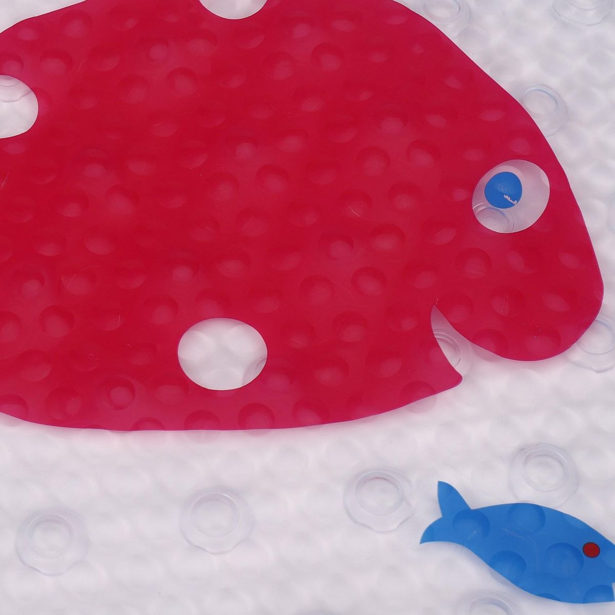 Baby Bathtub Bath Mat Non Slip for Tub Kids Anti Bacterial,Phthalate Free,Latex and Machine Washable Cartoon Pattern Mats Materials,(Baby 27x15 Inch, Fish)