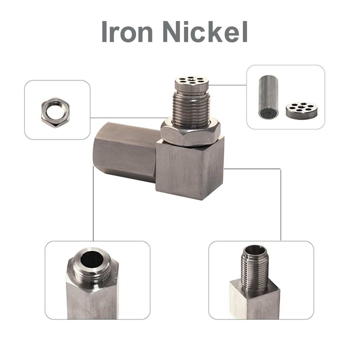 90 Degree O2 Oxygen Sensor Extender Spacer Engine Light Adapter Accessories M18*1.5 Iron Nickel Plating