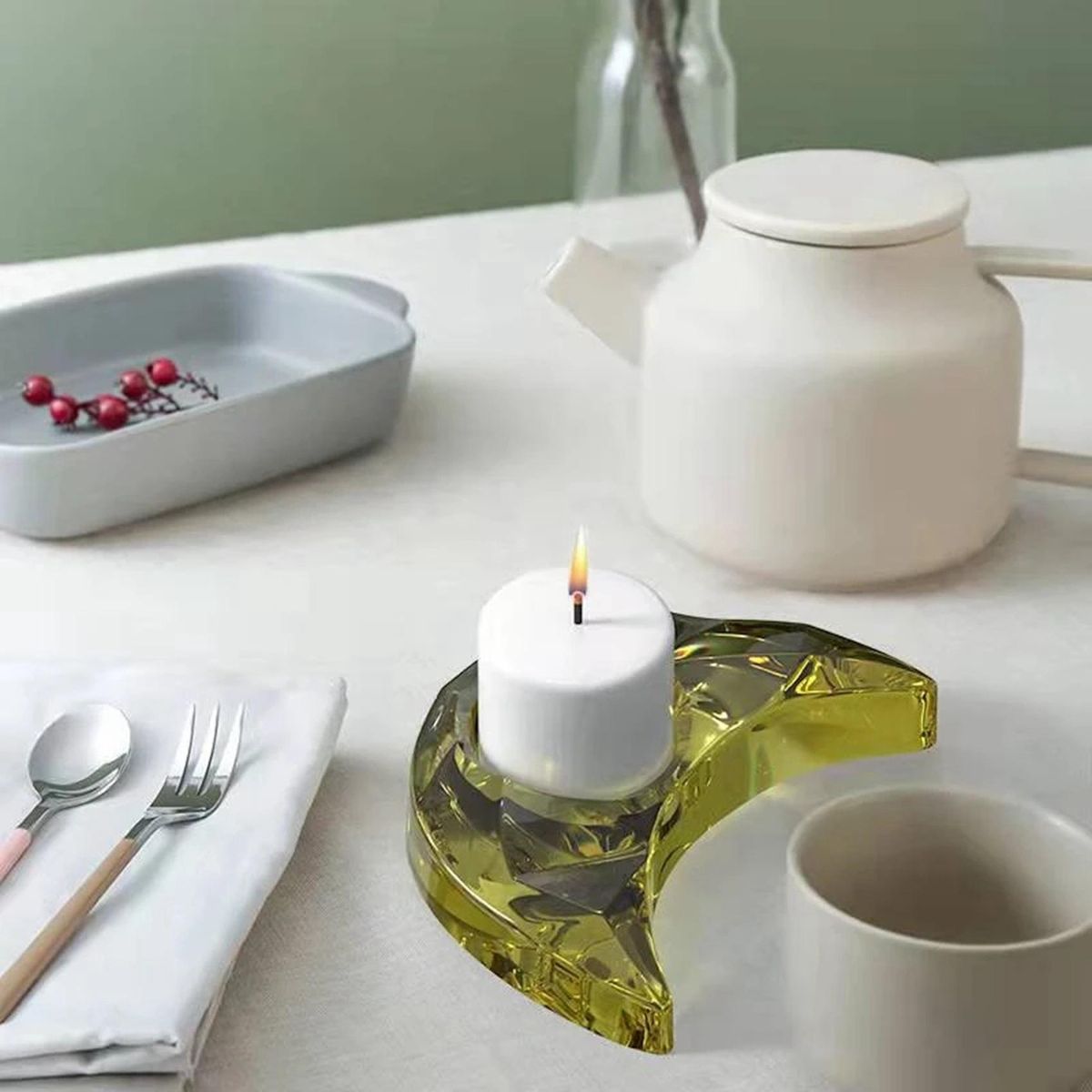 Silicone Candle Holder Storage Mold DIY Moon Crystal Epoxy