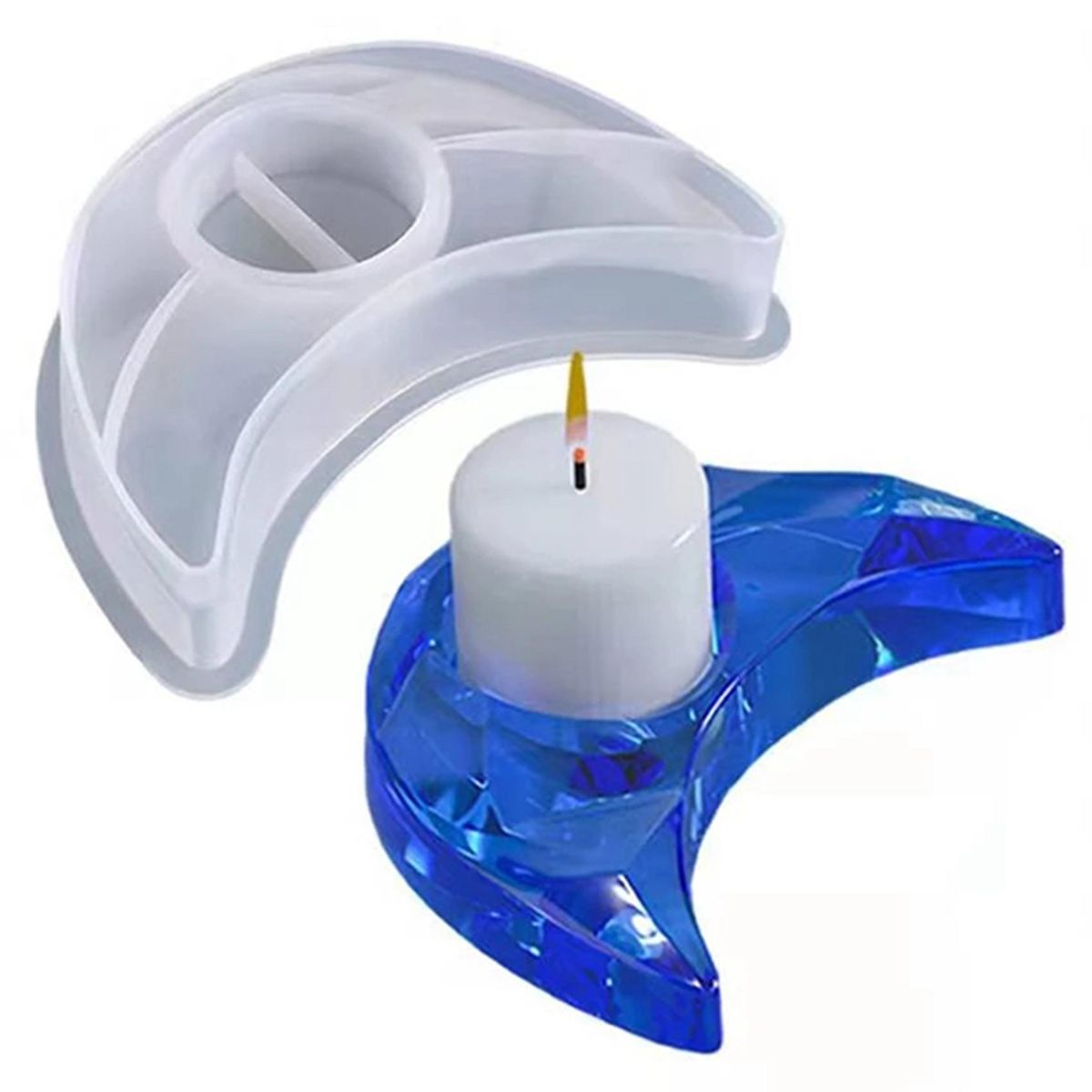 Silicone Candle Holder Storage Mold DIY Moon Crystal Epoxy