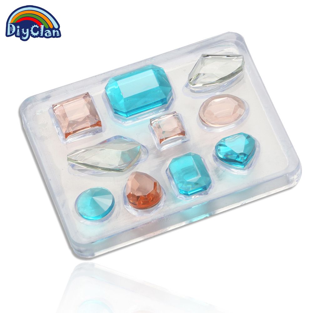 DIY Handmade Gemstone Jewelry Making Earrings Ornaments Mold Crystal Diamond Shape Resin Mold Epoxy Stone Mould