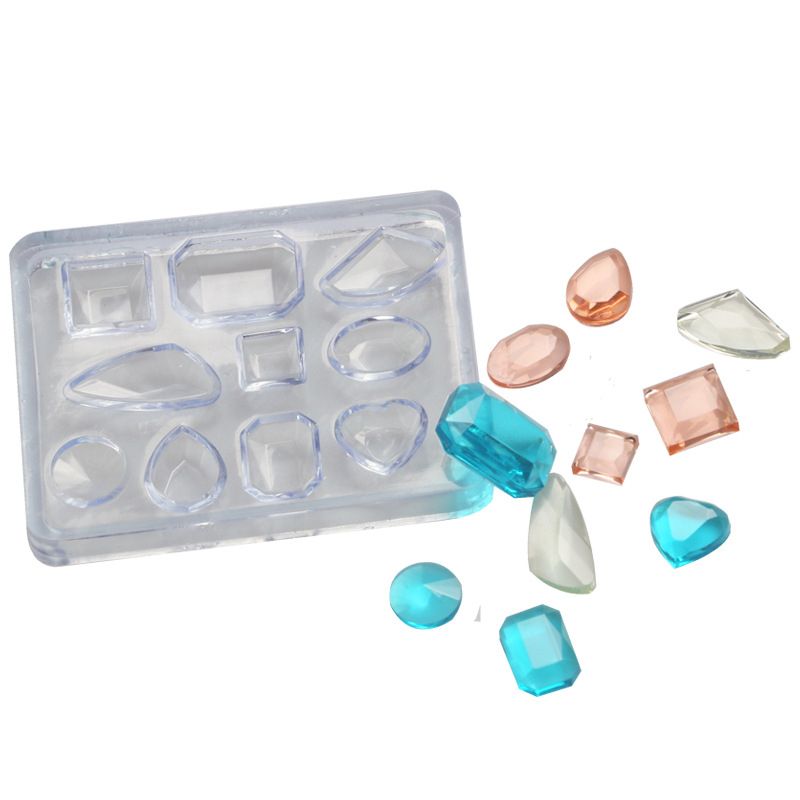 DIY Handmade Gemstone Jewelry Making Earrings Ornaments Mold Crystal Diamond Shape Resin Mold Epoxy Stone Mould