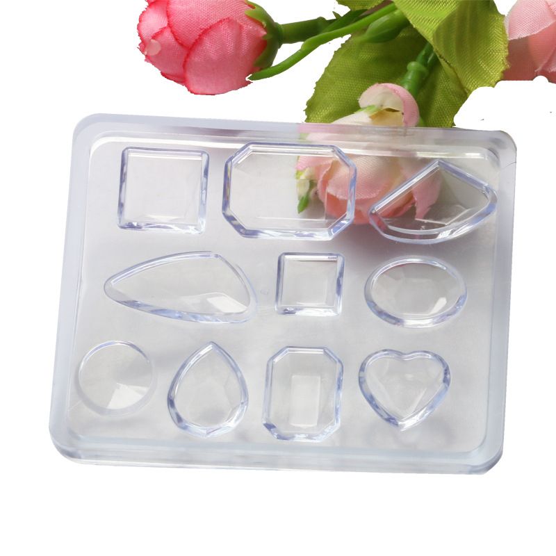 DIY Handmade Gemstone Jewelry Making Earrings Ornaments Mold Crystal Diamond Shape Resin Mold Epoxy Stone Mould