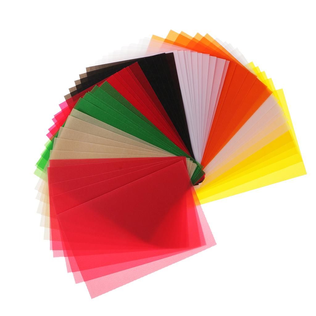 50 Sheets Colored Translucent  Papers For DIY Craft Drawing Cardmaking