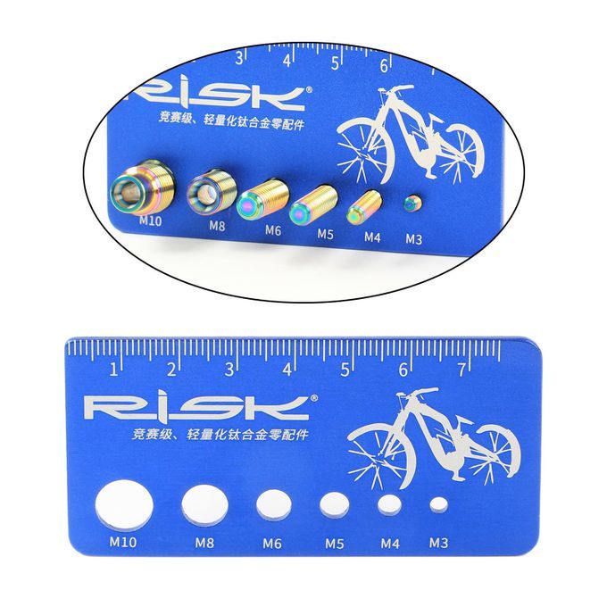 Nut Bolt Screw Measuring Gauge Bicycle Thread Pitch Ruler M3 M4 M5 M6
