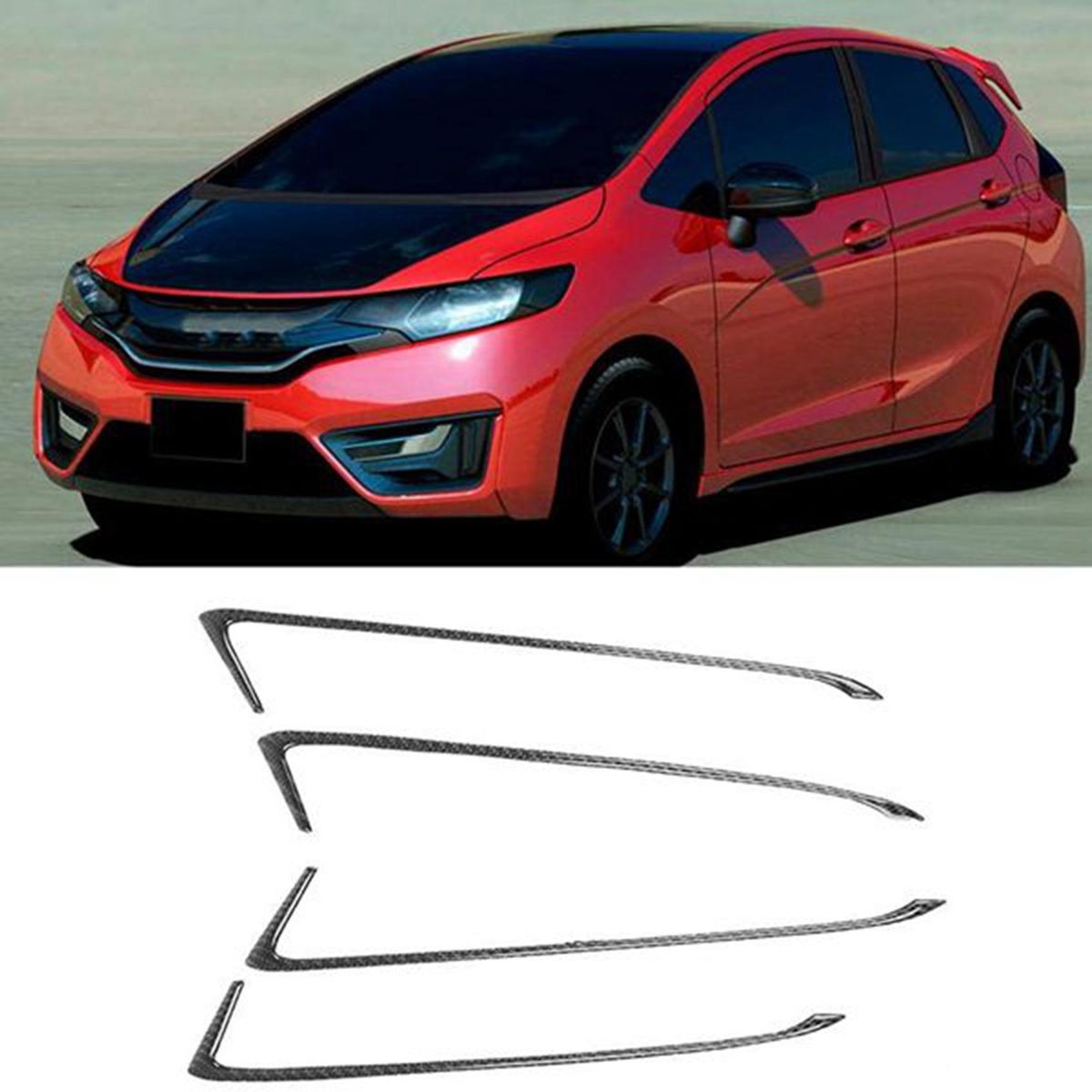 4PCS Car Door Interior Handrail Decoration Strip Frame