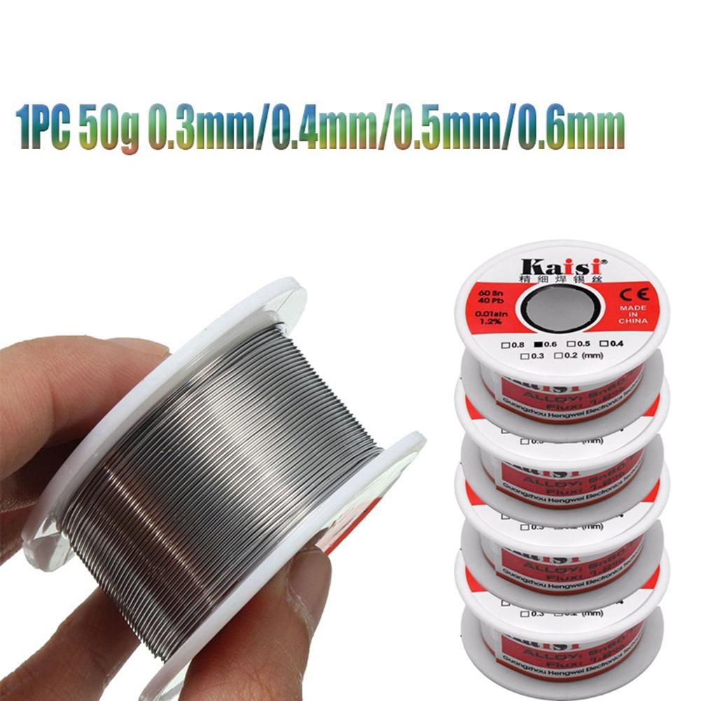 50g 0.3mm-0.6mm Flux 1.2% Tin Lead Alloy Rosin Core Solder Wire Solder Roll Soldering Wire Welding Line Phone Repair Tool