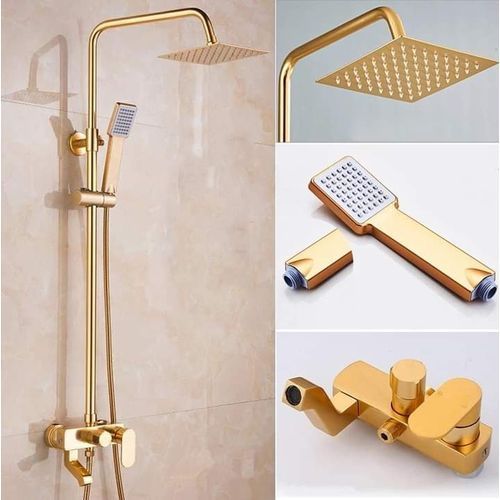 Royal Gold  Bathroom Wall Mount Standing Shower