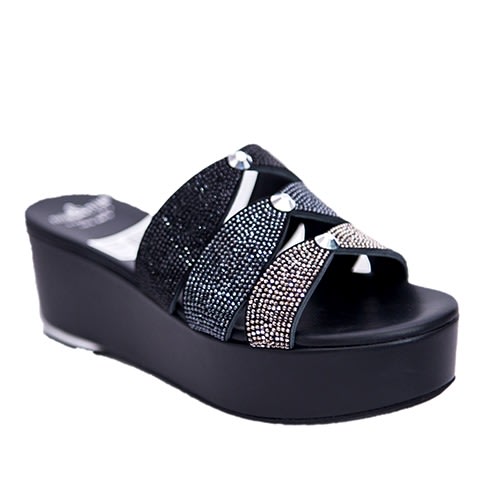 Nila & Nila Wedge Slippers - Black