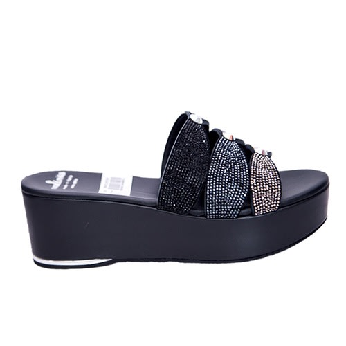 Nila & Nila Wedge Slippers - Black